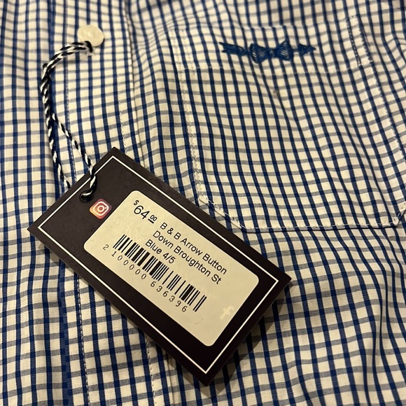 NWT Brown Bowen & Company Arrow Button Down Broughton St blue 4/5 - Picture 2 of 4